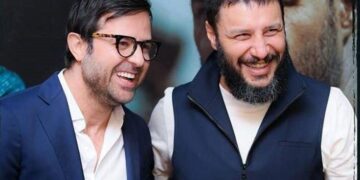 جواد عزتی و هومن سیدی روی فرش قرمز/ عکس